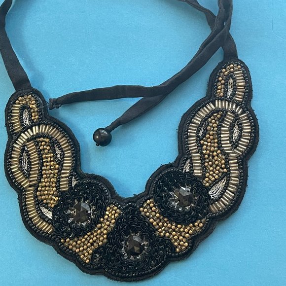 Necklace Bib Choker Beaded - Picture 2 of 10